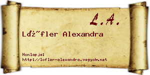Löfler Alexandra névjegykártya
